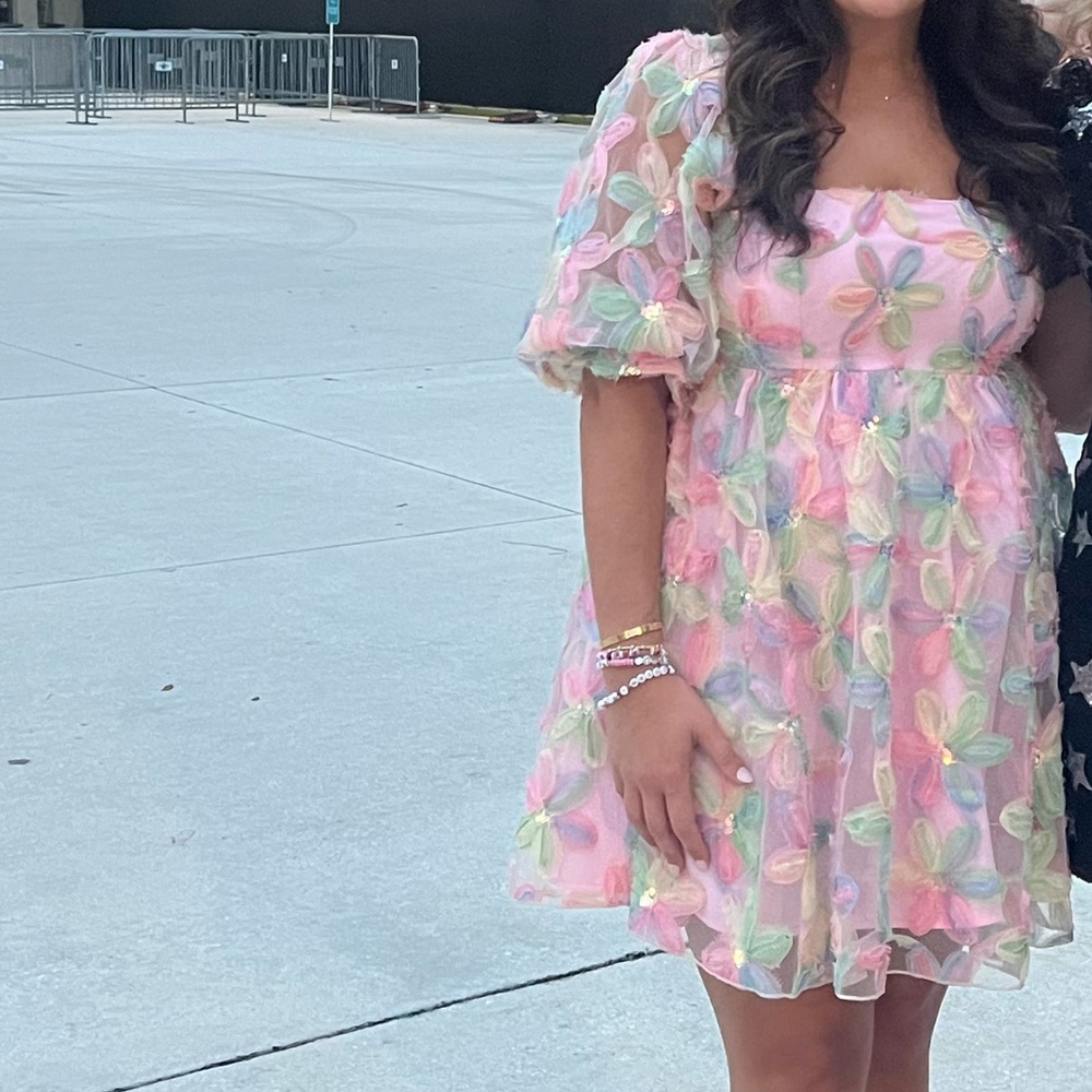 Pink Floral Sparkly Dress (Eras)